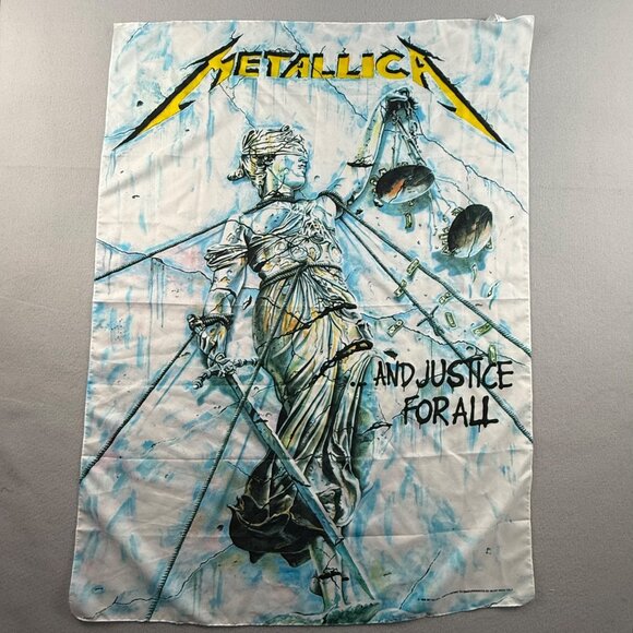 Metallica 1998 And Justice For All Licensed Tapestry Wall Hanging 36"x28" Banner - Picture 1 of 12